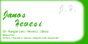 janos hevesi business card